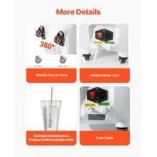 Hydrogen Inhalation Machine 99.99% High Purity 1500ml/min Portable Hydro