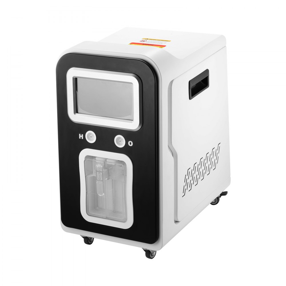 Máquina de inhalación de hidrógeno VEVOR, inhalador de hidrógeno de alta pureza al 99,99 %, inhalador de oxígeno e hidrógeno de doble puerto con separación de H2O de 1800 ml/min, generador de agua rica en hidrógeno con ruedas para viajes en casa.