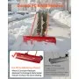 VEVOR Snow Pusher Shovel with Wheels, 37.8 in Wheeled Snowplow Shovel with Bi-Directional Angled Blade & 90° Adjustable Handle, Durable Plastic Winter Shovels, Portable Snow Removal Tool for Driveway
