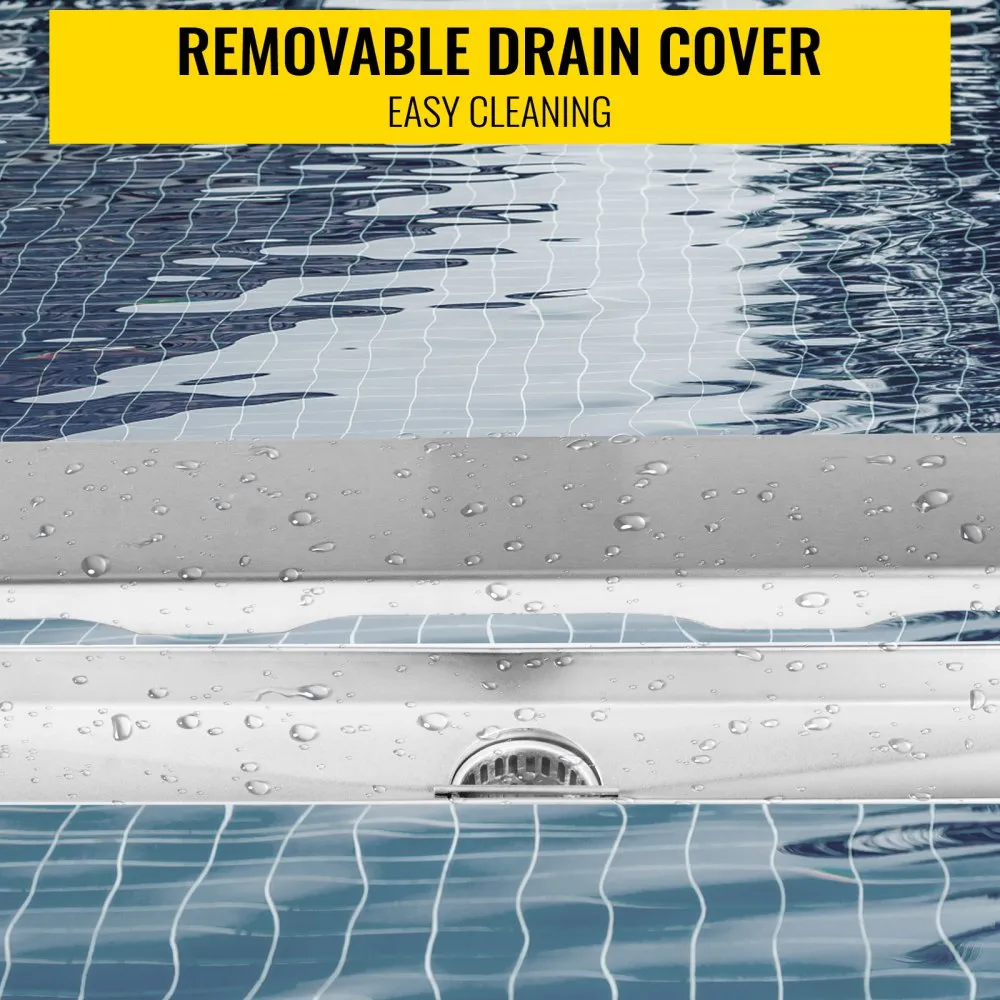 VEVOR Linear Drain 304 Stainless Steel Infinity Drain 36x2.75in Linear Tile Drain 30L/Min High Flow Capacity Invisible Drain With ''V'' Shape Shower Floor Drain For Kitchens, Bathrooms, Garages.