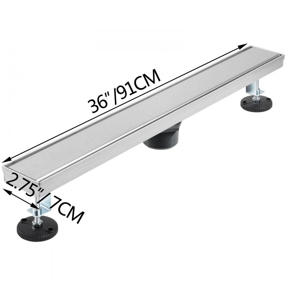 VEVOR Linear Drain 304 Stainless Steel Infinity Drain 36x2.75in Linear Tile Drain 30L/Min High Flow Capacity Invisible Drain With ''V'' Shape Shower Floor Drain For Kitchens, Bathrooms, Garages.