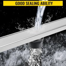 VEVOR Linear Drain 304 Stainless Steel Infinity Drain 36x2.75in Linear Tile Drain 30L/Min High Flow Capacity Invisible Drain With ''V'' Shape Shower Floor Drain For Kitchens, Bathrooms, Garages.
