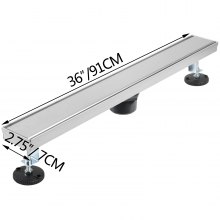 VEVOR Linear Drain 304 Stainless Steel Infinity Drain 36x2.75in Linear Tile Drain 30L/Min High Flow Capacity Invisible Drain With ''V'' Shape Shower Floor Drain For Kitchens, Bathrooms, Garages.