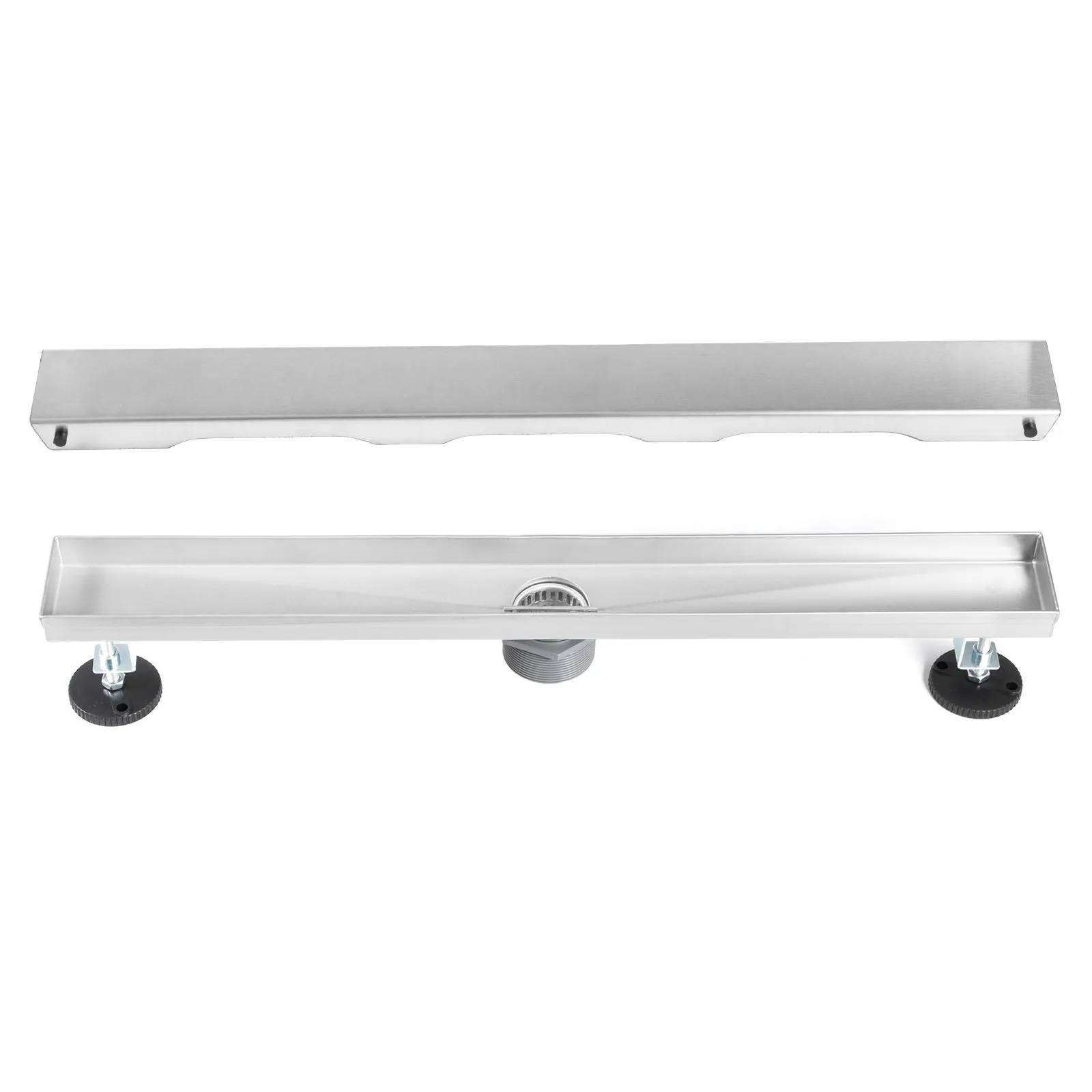 VEVOR Linear Drain 304 Stainless Steel Infinity Drain 36x2.75in Linear Tile Drain 30L/Min High Flow Capacity Invisible Drain With ''V'' Shape Shower Floor Drain For Kitchens, Bathrooms, Garages.