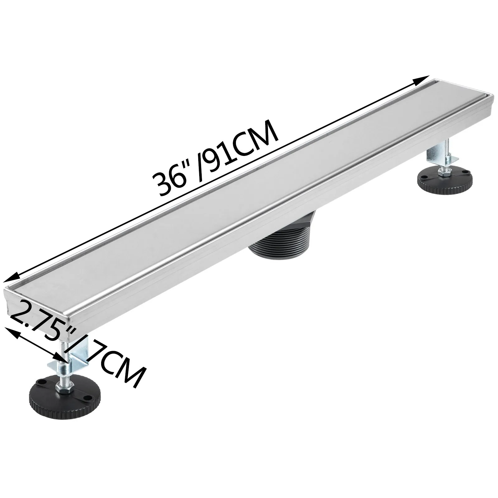 VEVOR Linear Drain 304 Stainless Steel Infinity Drain 36x2.75in Linear Tile Drain 30L/Min High Flow Capacity Invisible Drain With ''V'' Shape Shower Floor Drain For Kitchens, Bathrooms, Garages.