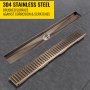 VEVOR Linear Drain 304 Stainless Steel Floor Drain 36x2.75in Linear Tile Drain 30L/Min High Flow Capacity Invisible Drain With ''V'' Shape Shower Floor Drain For Kitchens, Bathrooms, Garages