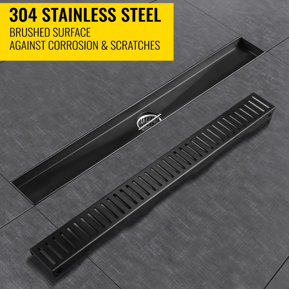 VEVOR Linear Drain Infinity Drain 36in Trench Drain 30L/Min Drain for Bathroom