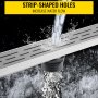 304 Stainless Steel Linear Bathroom Shower Grate Drain 609mm x 70 mm 30L/Min