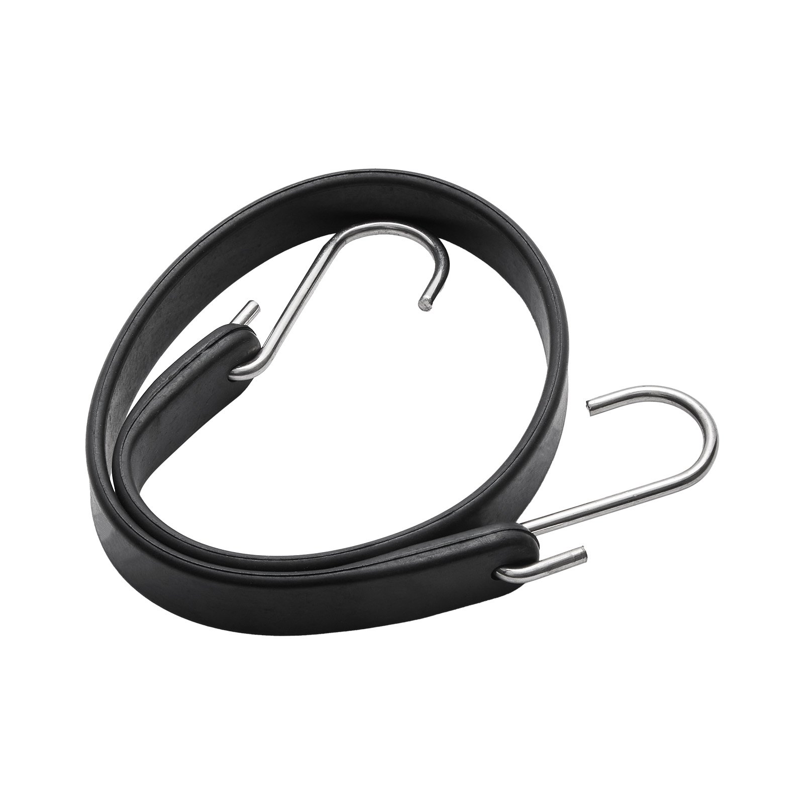 VEVOR 50 Piece Flat Bungee Cord, 19.8 mm Heavy Duty Bungee Straps with Steel S-Hooks, 21" Elastic Bungee Rope for Cargo, Tarps, Trucks and Tent, Black