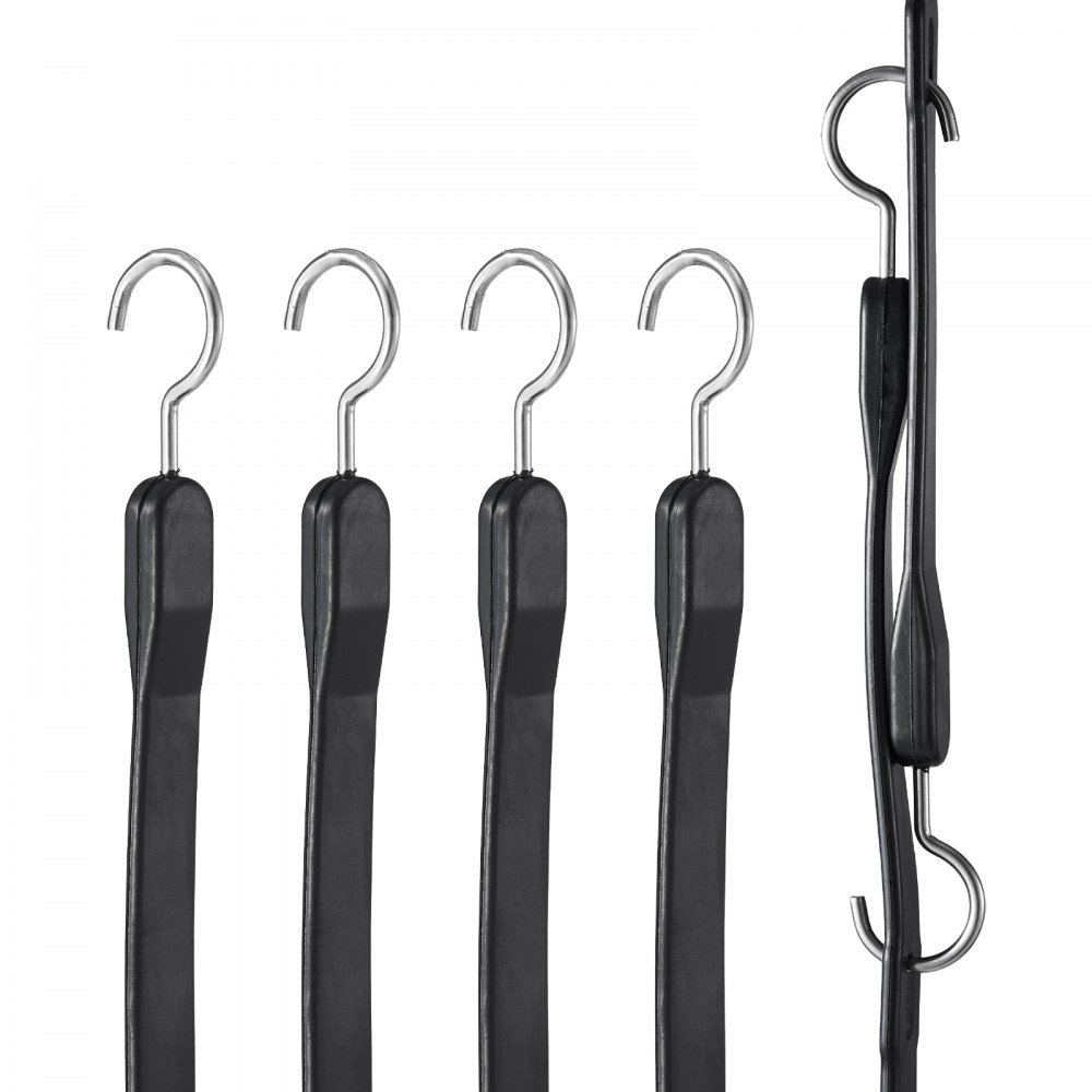 VEVOR 4 db lapos bungee zsinór készlet 20 mm nagy teherbírású bungee hevederek S-hook 40