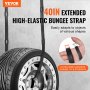 VEVOR 4 τεμ. Flat Bungee Cord Set 20 mm Heavy Duty Bungee Straps with S-Hook 40