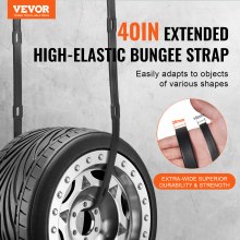 VEVOR 4 Pcs Flat Bungee Cord Set 20 mm Heavy Duty Bungee Straps with S-Hook 40"