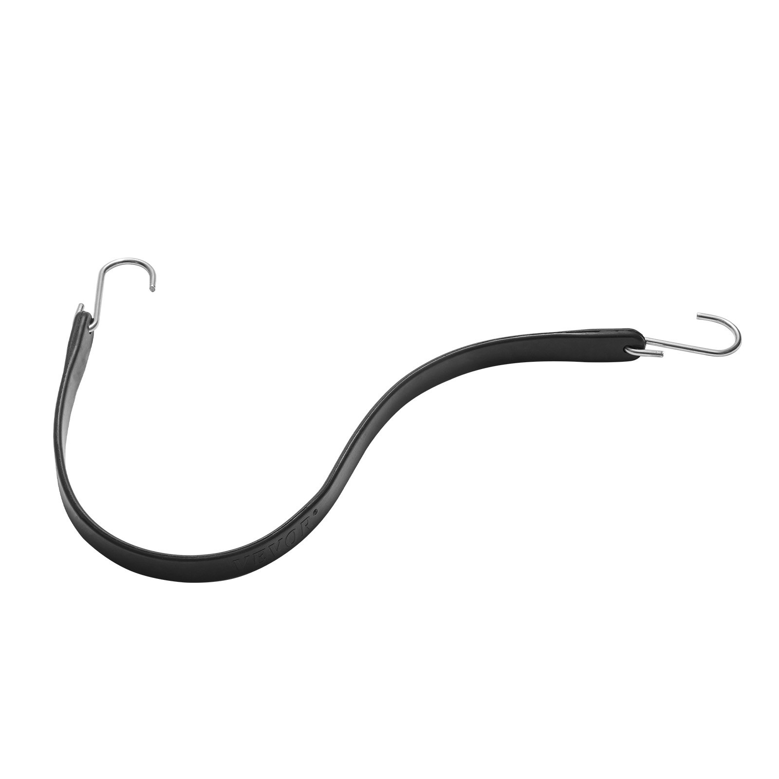 VEVOR 20 Piece Flat Bungee Cord, 20 mm Heavy Duty Bungee Straps with Steel S-Hooks, Includes 15", 21", 36", Elastic Bungee Rope for Cargo, Tarps, Trucks and Tent, Black