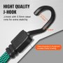 VEVOR 32 Pcs Flat Bungee Cord Set 17 mm Heavy Duty Bungee Straps with J-Hooks