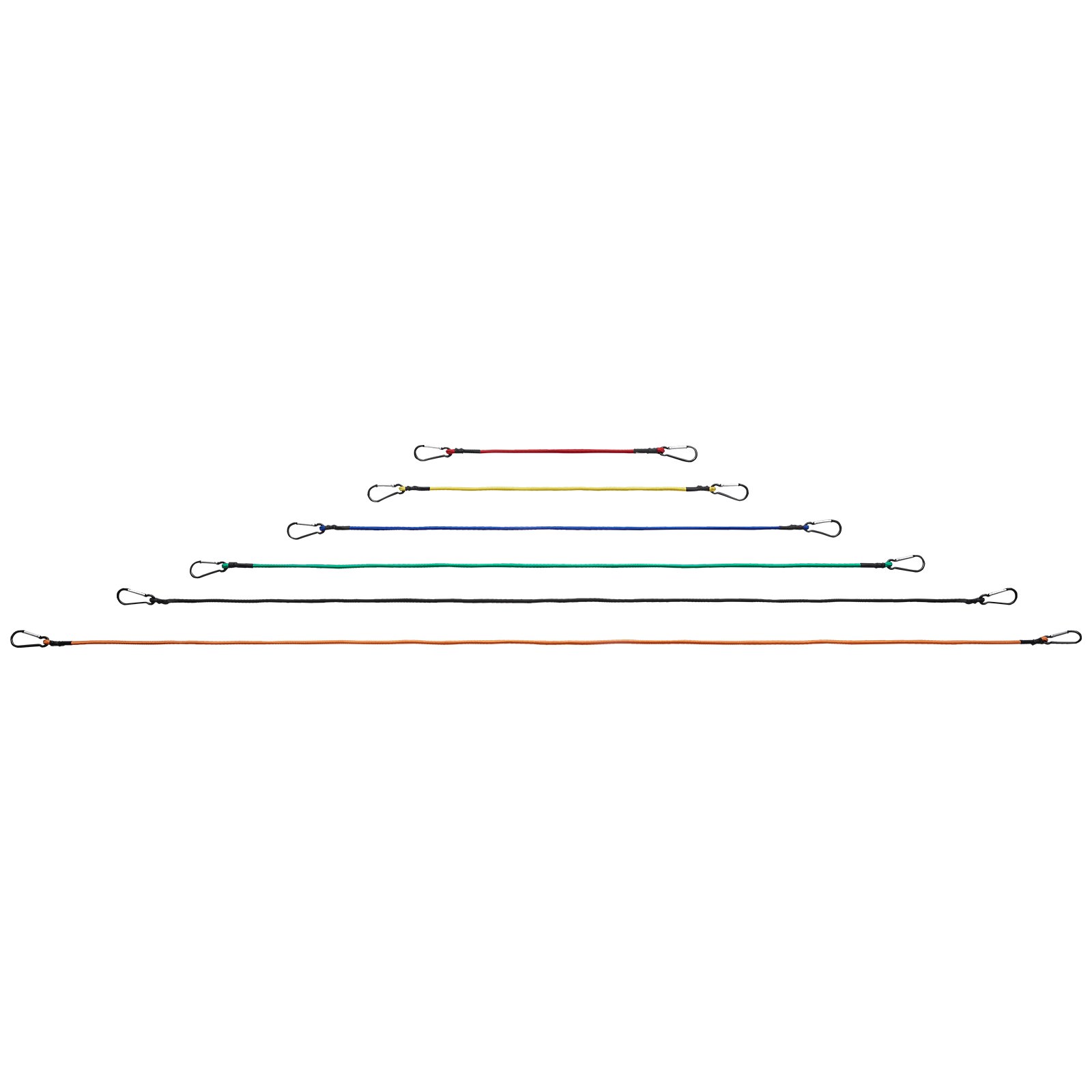 VEVOR 30 Piece Bungee Cords Assortment, 8 mm Heavy Duty Bungee Straps with A3 Steel Carabiners, Includes 10", 18", 24", 36", 48", 60", 72", Portable Storage Bag, 6 Clips & Canopy Ties