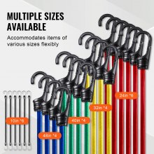 VEVOR 32 Pcs Bungee Cords Set 8 mm Heavy Duty Bungee Straps with A3 Steel Hooks