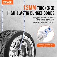 VEVOR 6 Pcs Bungee Cords with A3 Steel Hooks 72" Heavy Duty Bungee Straps 12mm