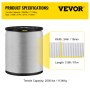 VEVOR 2500Lbs Polyester Pull Tape, 318' x 3/4" Flat Tape for Wire & Cable Conduit Work Variable Functions, Flat Rope for Pulling/Loading/Packing in Any Weather CONDITON