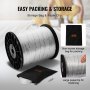 VEVOR Polyester Pull Tape, 1/2" x 5249' Mule Tape Flat Rope, 1250 lbf Tensile Capacity, Printed Webbing Cable Pulling Tape for Packaging, Gardening, Commercial Electrical, Conduit Work, White