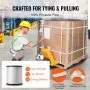 VEVOR Polyester Pull Tape, 3/4" x 528' Mule Tape Flat Rope, 2500 lbf Tensile Capacity, Printed Webbing Cable Pulling Tape for Packaging, Gardening, Commercial Electrical, Conduit Work, White
