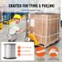 VEVOR Polyester Pull Tape, 2.5 cm x 160.9 m Mule Tape Flat Rope, 2722 kgf Tensile Capacity, Printed Webbing Cable Pulling Tape for Packaging, Gardening, Commercial Electrical, Conduit Work, White
