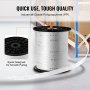 VEVOR Polyester Pull Tape, 2.5 cm x 160.9 m Mule Tape Flat Rope, 2722 kgf Tensile Capacity, Printed Webbing Cable Pulling Tape for Packaging, Gardening, Commercial Electrical, Conduit Work, White