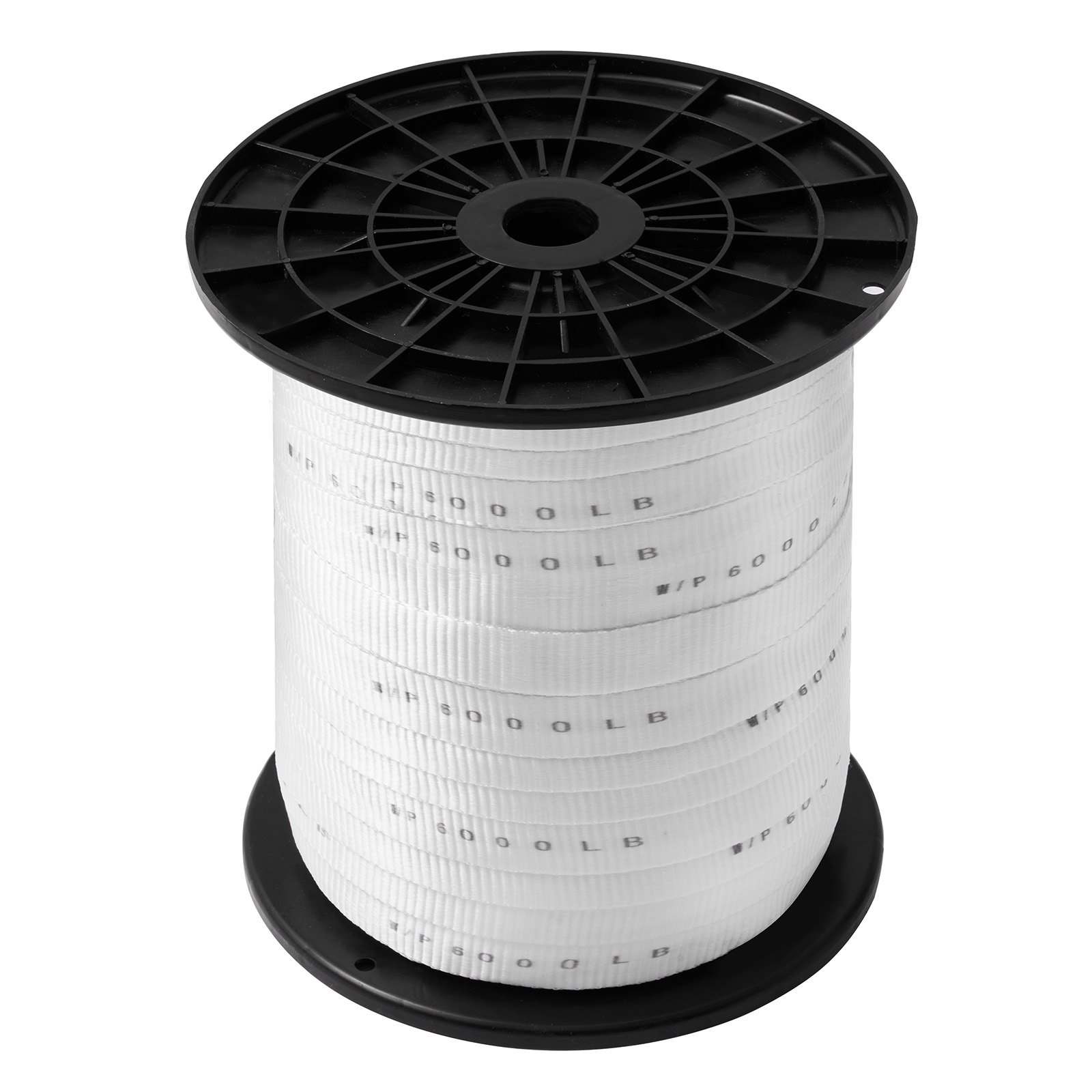 VEVOR Polyester Pull Tape, 2.5 cm x 160.9 m Mule Tape Flat Rope, 2722 kgf Tensile Capacity, Printed Webbing Cable Pulling Tape for Packaging, Gardening, Commercial Electrical, Conduit Work, White