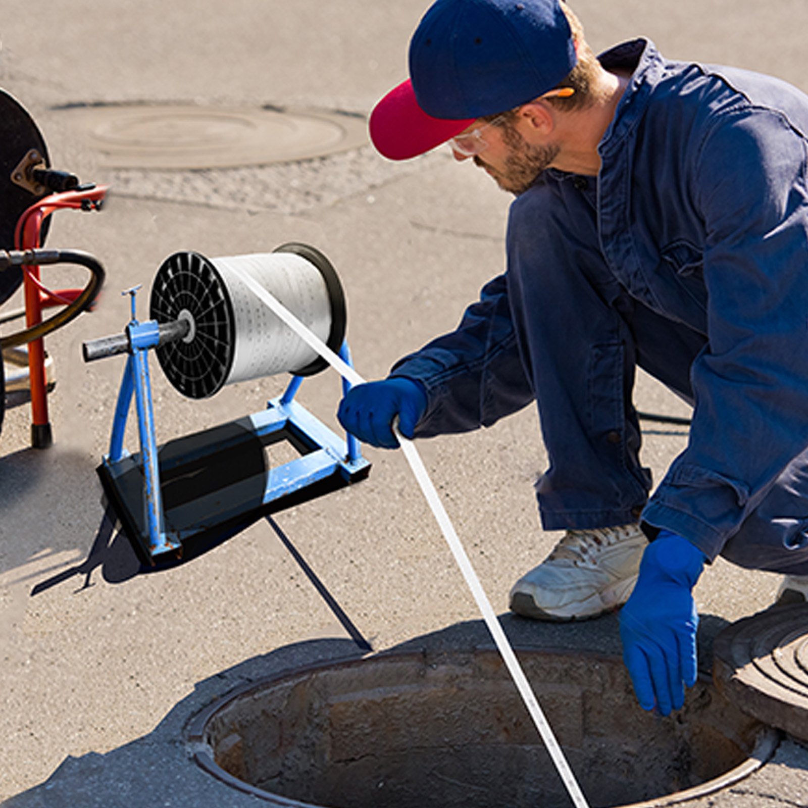 VEVOR Polyester Pull Tape, 1.9 cm x 321 m Mule Tape Flat Rope, 1134 kgf Tensile Capacity, Printed Webbing Cable Pulling Tape for Packaging, Gardening, Commercial Electrical, Conduit Work, White