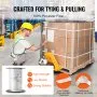 VEVOR Polyester Pull Tape, 5/8" x 108' Mule Tape Flat Rope, 2200 lbf Tensile Capacity, Printed Webbing Cable Pulling Tape for Packaging, Gardening, Commercial Electrical, Conduit Work, White