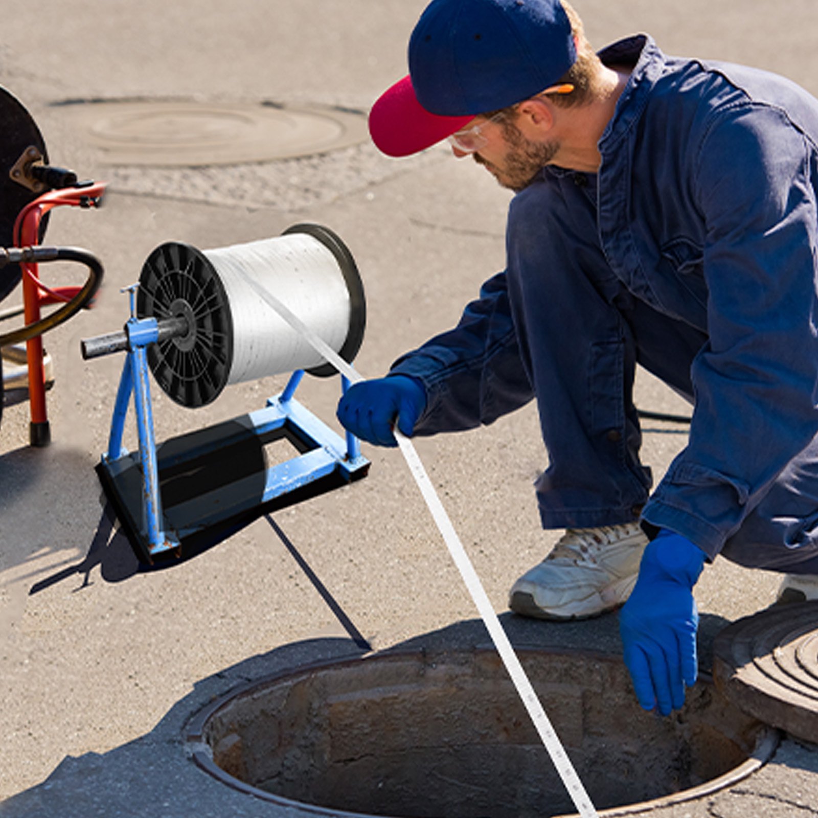 VEVOR Polyester Pull Tape, 1.9 cm x 641 m Mule Tape Flat Rope, 1134 kgf Tensile Capacity, Printed Webbing Cable Pulling Tape for Packaging, Gardening, Commercial Electrical, Conduit Work, White