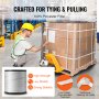 VEVOR Polyester Pull Tape, 1" x 2103' Mule Tape Flat Rope, 6000 lbf Tensile Capacity, Printed Webbing Cable Pulling Tape for Packaging, Gardening, Commercial Electrical, Conduit Work, White