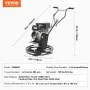 VEVOR Power Trowel, 24” Walk-Behind Cement Trowel with Float Pan, 6HP Gas-Powered Smooth Concrete Surface Finisher, Heavy Duty Commercial Screed Concrete Cement with Finishing Blade, Orange