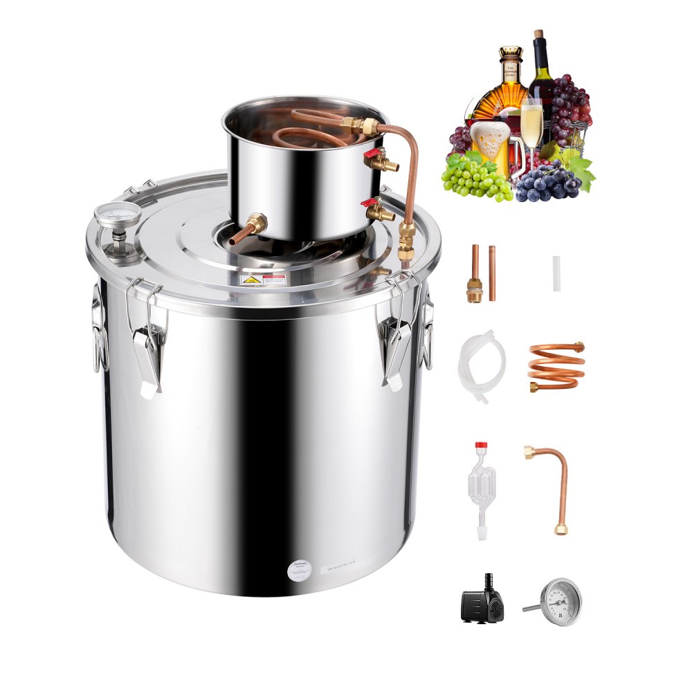 Moonshine Still 13.2Gal Water Wine Alcohol Distiller Brewing Kit Stainless Steel