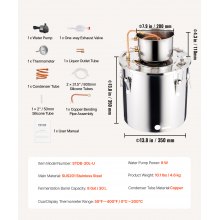 VEVOR Moonshine Still 8 Gal Water Alcohol Distiller Kit ζυθοποιίας από ανοξείδωτο χάλυβα