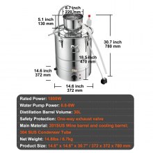 VEVOR Still Water Distiller 9Gal with Thumper Keg & Water Pump