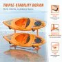 VEVOR Freestanding Kayak Storage Rack, Kayak Stand for 2 Kayak Canoe Paddleboard, Heavy-duty Steel Kayak Hanger Holder with Padded Arms and Adjustable Width, 175LBS Max Load, for Indoor Outdoor Garage