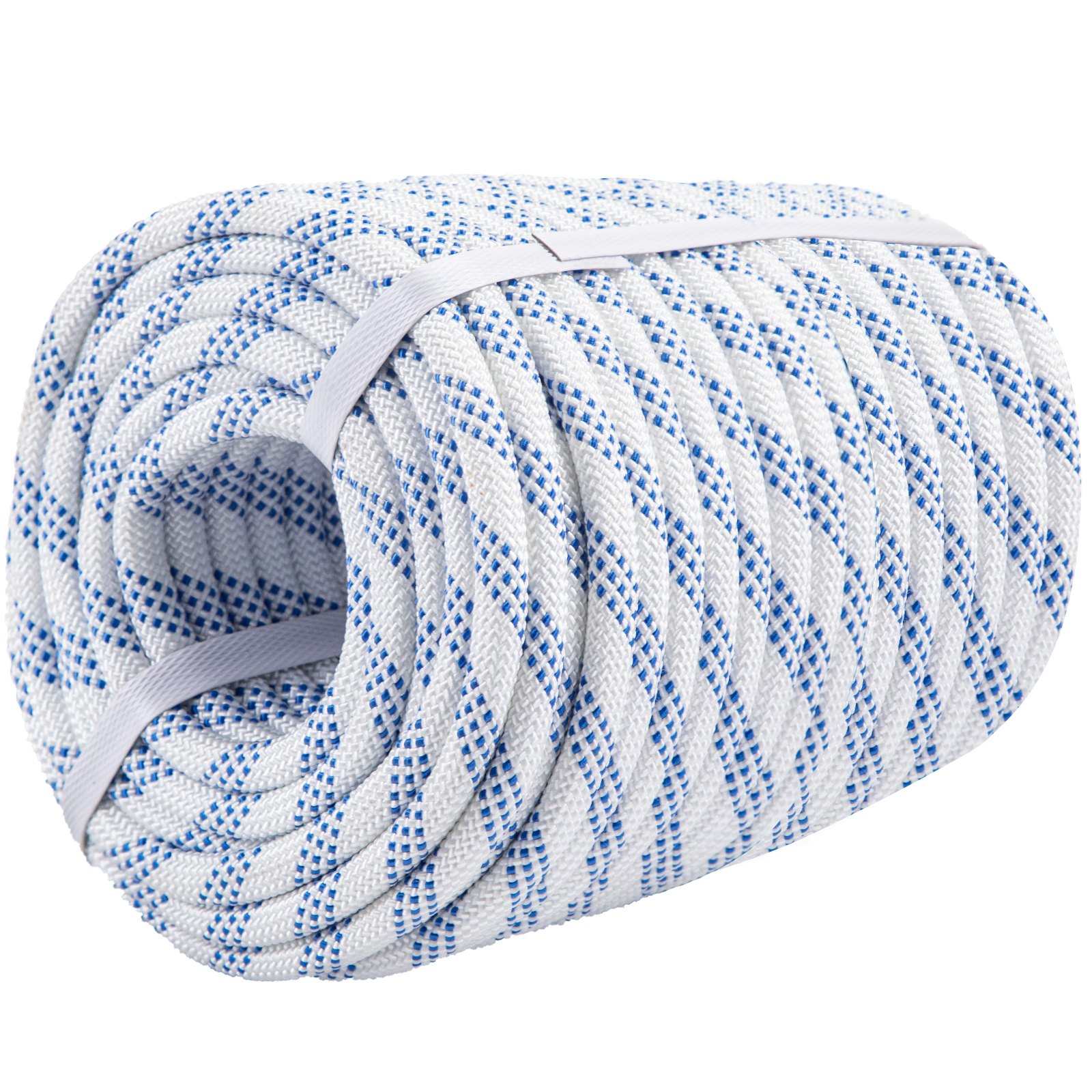 Vevor Double Braid Polyester Rope 3/7'' X 100 Ft Pulling Rope Cord White/blue