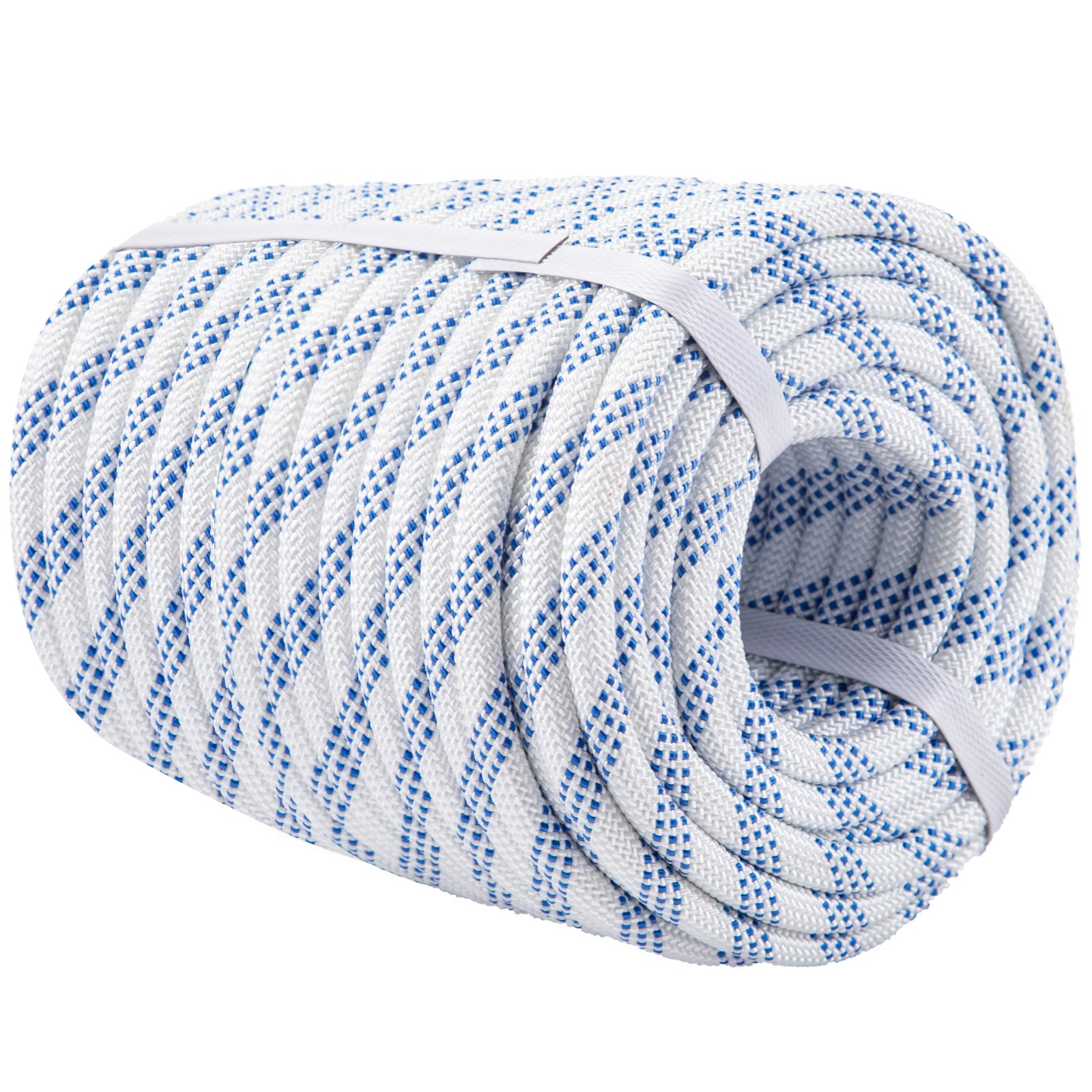 Vevor Double Braid Polyester Rope 3/7'' X 100 Ft Pulling Rope Cord White/blue