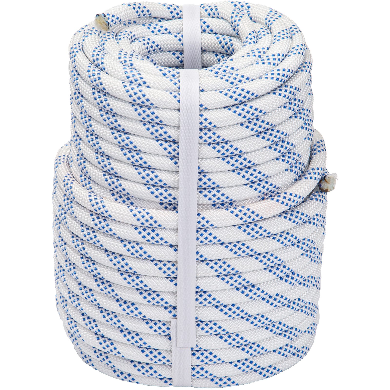 Vevor Double Braid Polyester Rope 3/7'' X 100 Ft Pulling Rope Cord White/blue