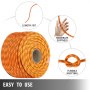 VEVOR 1.27cm Double Braid Polyester Rope 4572cm Nylon Pulling Rope 399kgs High Force Polyester Load Sailing Rope for Arborist Gardening Marine (1.27 cm-4572cm)