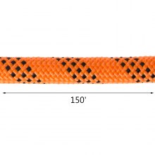 VEVOR 0,5 tum dubbelflätad polyesterrep 150 fot nylondragrep 880LB högkraftssegelrep av polyester för arborist trädgårdsarbete Marine (0,5 tum-150 fot)
