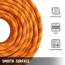 VEVOR 7/16 Inch Double Braid Polyester Rope 150 Feet Nylon Pulling Rope 880LB High Force Polyester Load Sailing Rope for Arborist Gardening Marine (7/16 Inch-150Feet)