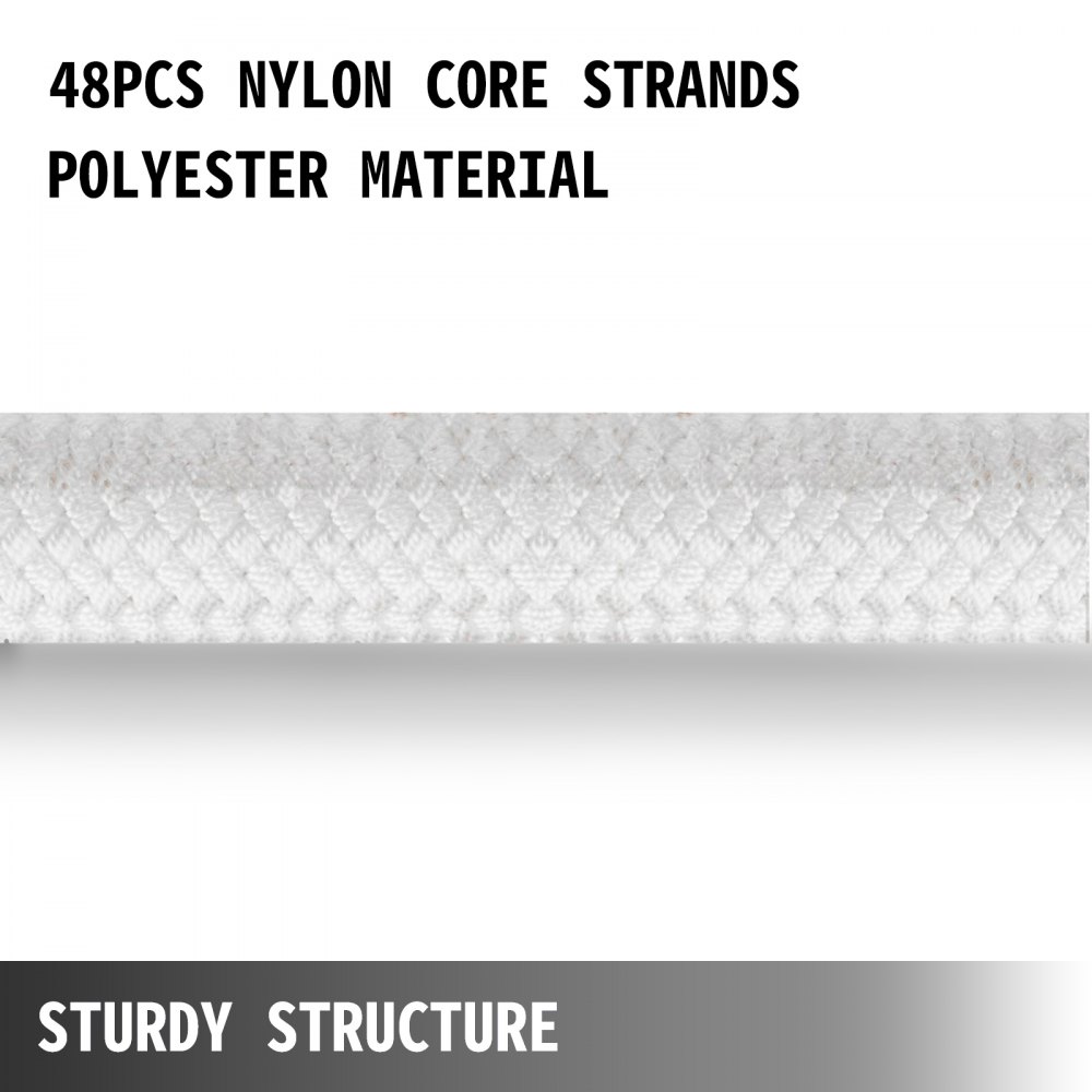VEVOR 3/8 Inch Double Braid Polyester Rope 300FT Nylon Pulling Rope 660LBS High Force Polyester Load Sailing Rope for Arborist Gardening Marine