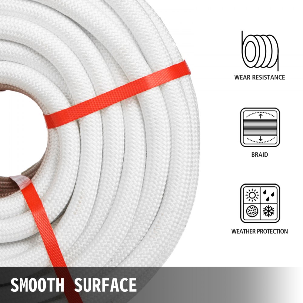 VEVOR 3/8 Inch Double Braid Polyester Rope 300FT Nylon Pulling Rope 660LBS High Force Polyester Load Sailing Rope for Arborist Gardening Marine