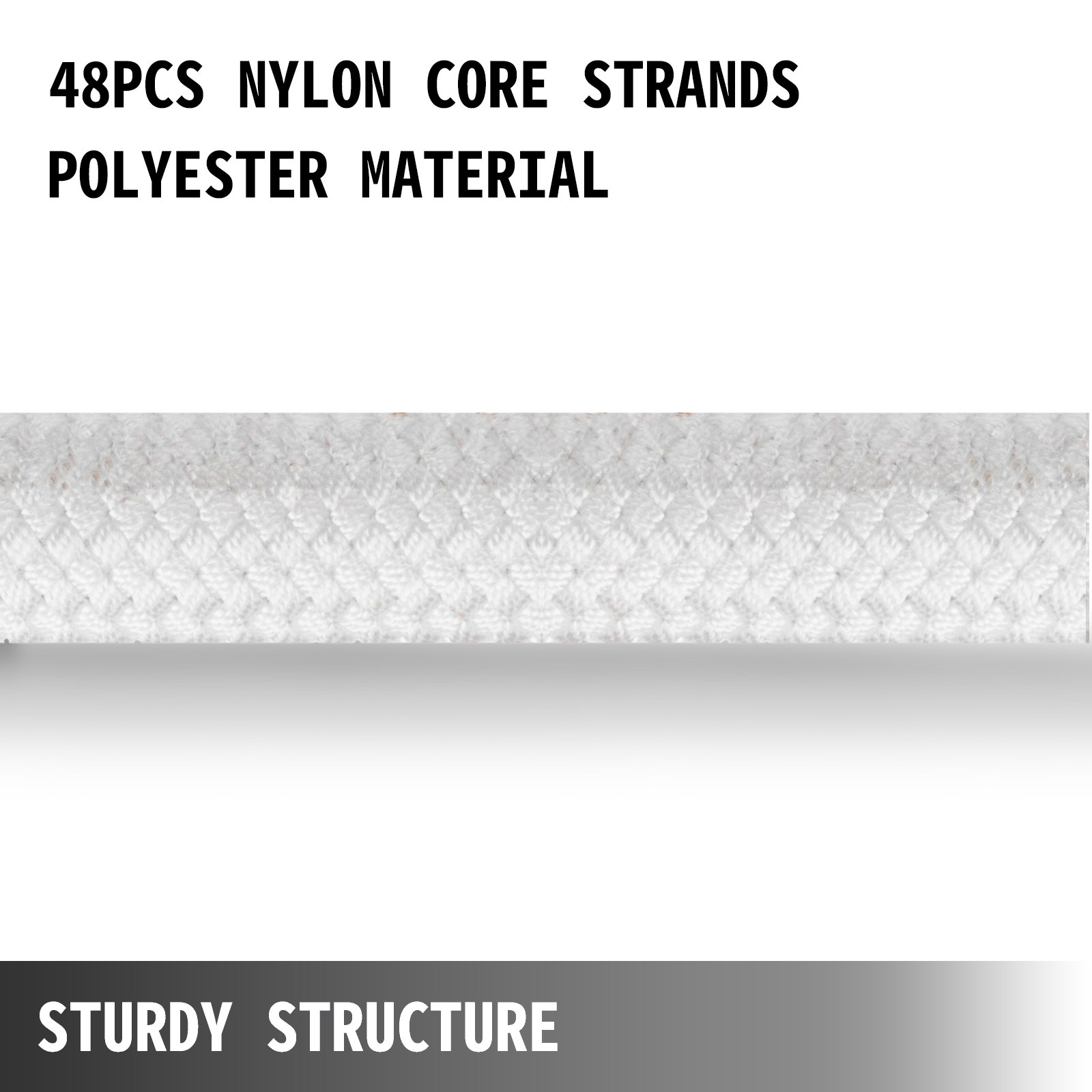 VEVOR 3/8 Inch Double Braid Polyester Rope 300FT Nylon Pulling Rope 660LBS High Force Polyester Load Sailing Rope for Arborist Gardening Marine
