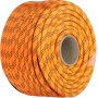 orange and black VEVOR double braid polyester rope coiled in a large roll.
