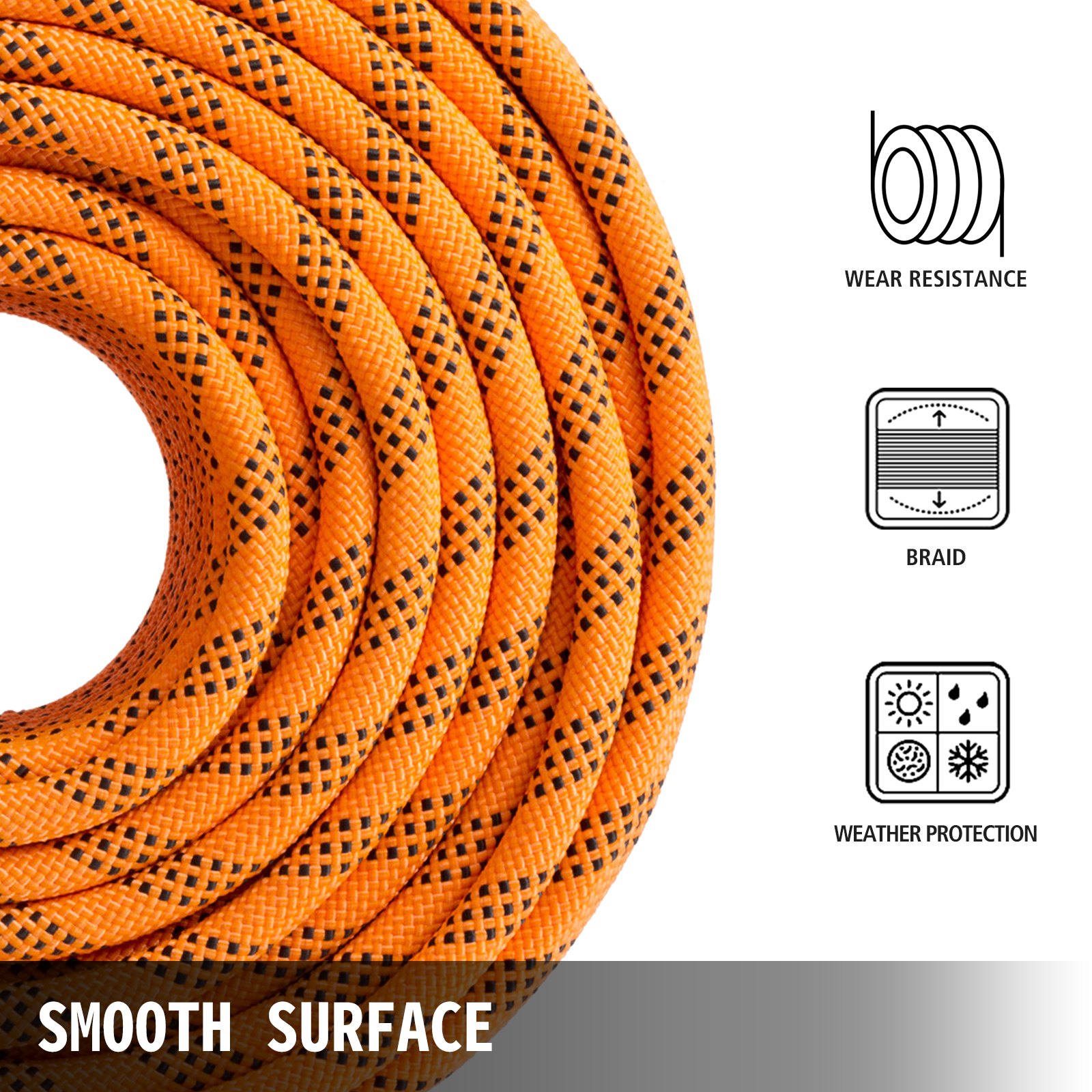 Polyester Rope 9/16" x 200', Load and Pulling Rope, 8600lbs Breaking Strength(Not suitable for rocking climbing, mountain climbing, hanging people, etc.)