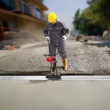VEVOR Gas Concrete Power Screed, with 3370mm Aluminum  Board Straight Edge Bar Set, 4 Stroke Cement Finishing Vibrating Motor with Height Adjustable Handles, High Efficient Concrete Tools 6500RPM