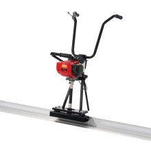 VEVOR Gas Concrete Power Screed, with 3370mm Aluminum  Board Straight Edge Bar Set, 4 Stroke Cement Finishing Vibrating Motor with Height Adjustable Handles, High Efficient Concrete Tools 6500RPM