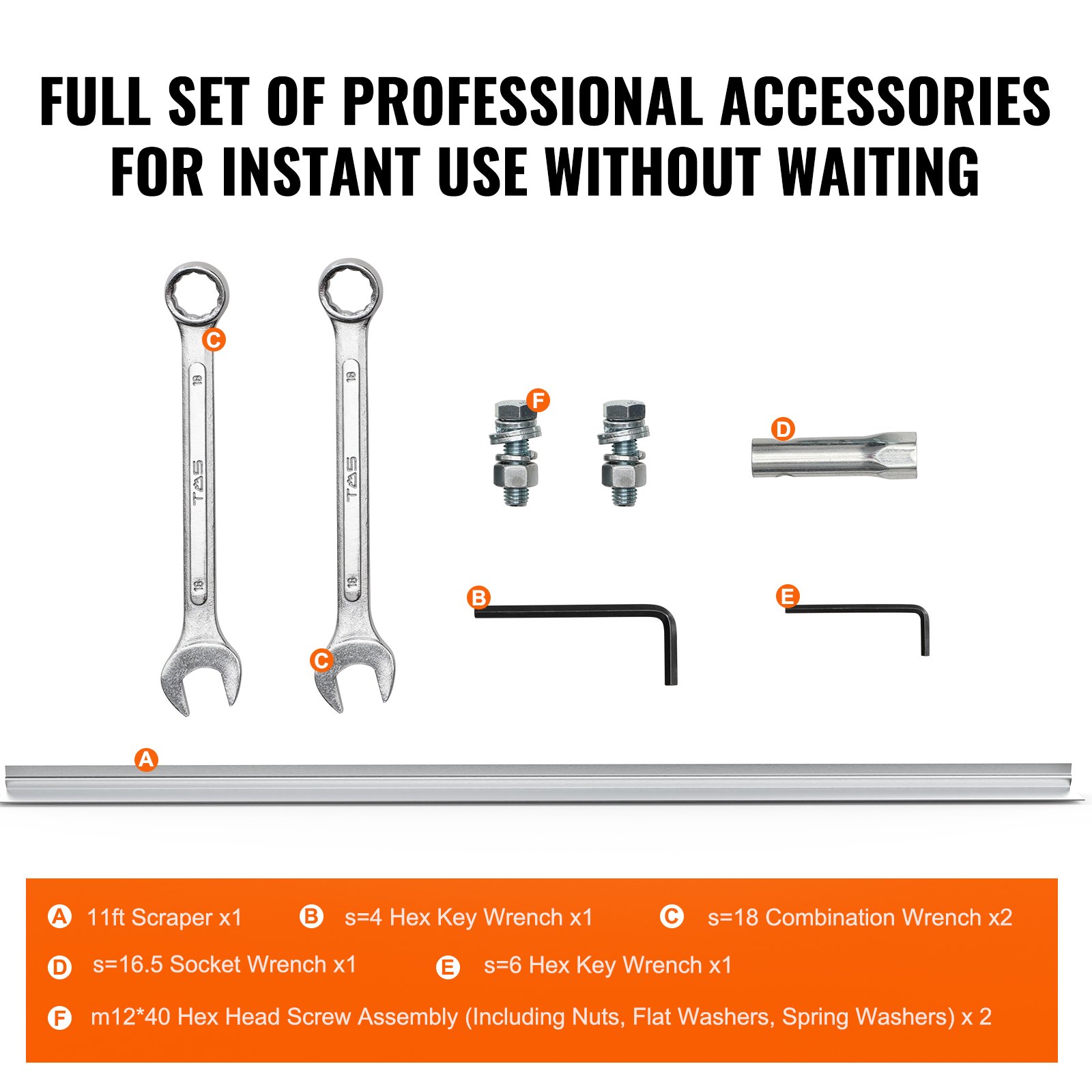 VEVOR Gas Concrete Power Screed, with 3370mm Aluminum  Board Straight Edge Bar Set, 4 Stroke Cement Finishing Vibrating Motor with Height Adjustable Handles, High Efficient Concrete Tools 6500RPM